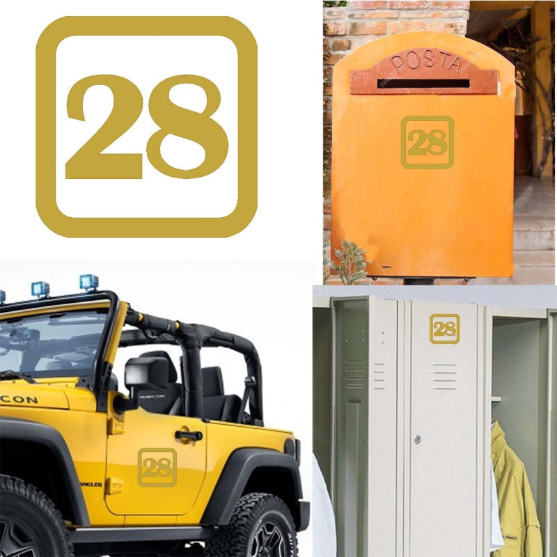 Pegatina de vinilo numero 28 versión v1sq,