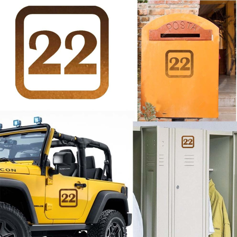 Pegatina de vinilo numero 22 versión v1sq,