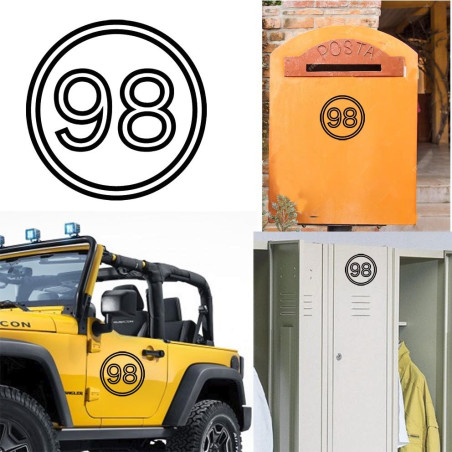 Pegatina de vinilo numero 98 versión vii,