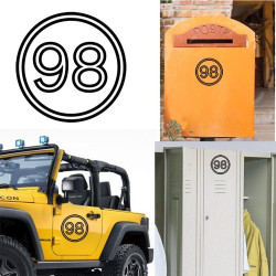 Pegatina de vinilo numero 98 versión vii,