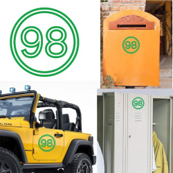 Pegatina de vinilo numero 98 versión vii,