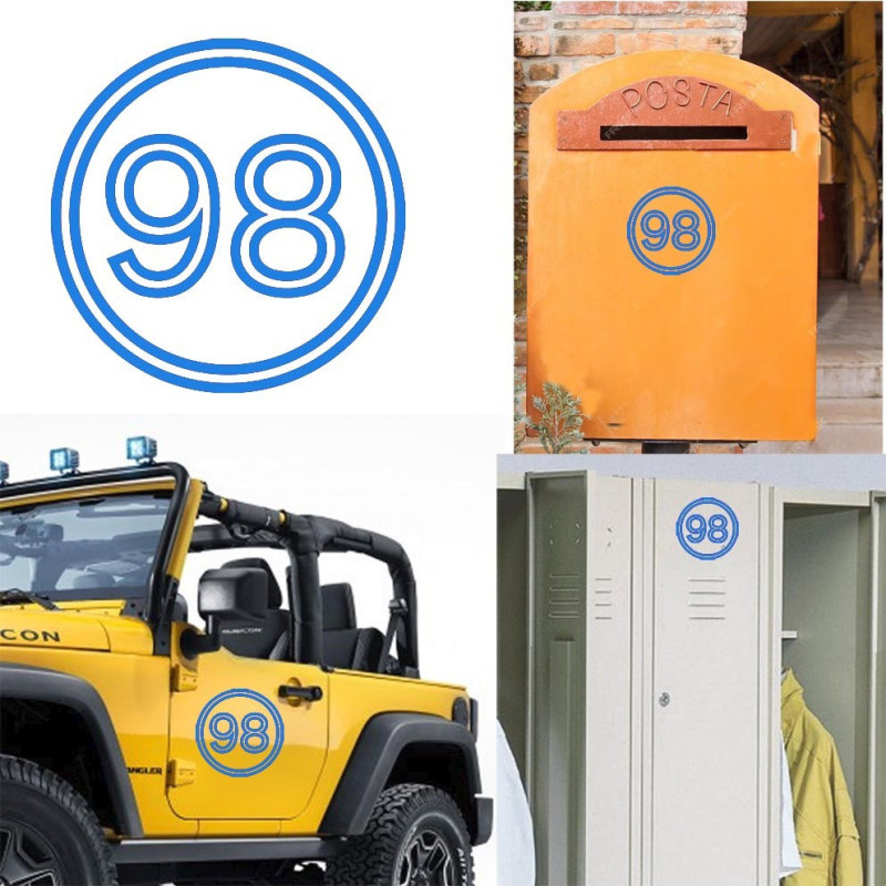 Pegatina de vinilo numero 98 versión vii,