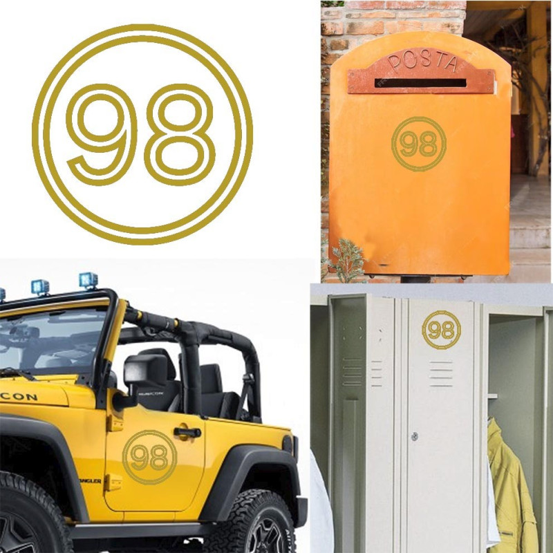 Pegatina de vinilo numero 98 versión vii,