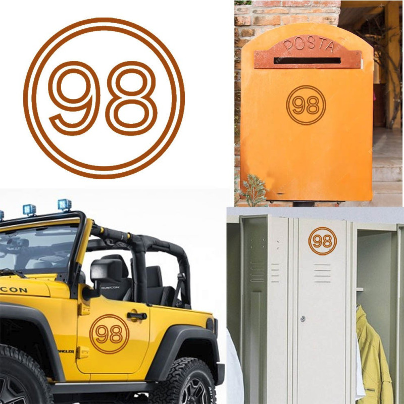 Pegatina de vinilo numero 98 versión vii,