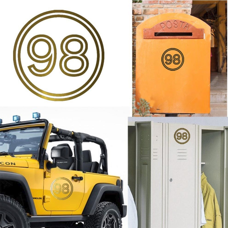 Pegatina de vinilo numero 98 versión vii,