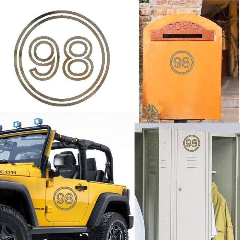 Pegatina de vinilo numero 98 versión vii,