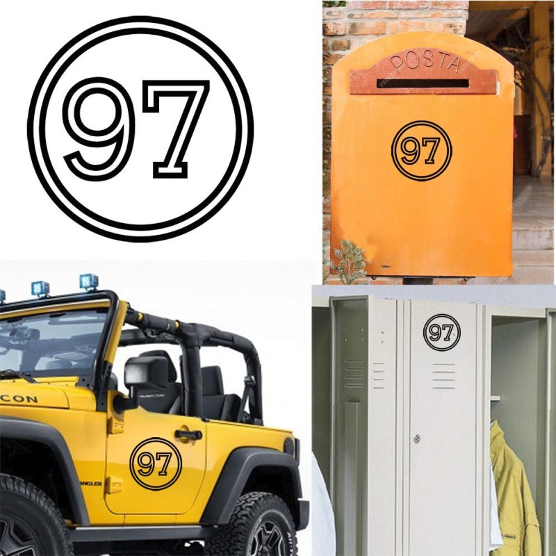 Pegatina de vinilo numero 97 versión vii,