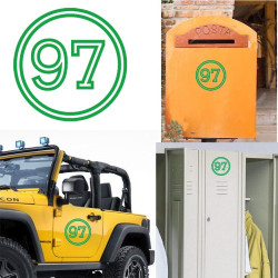 Pegatina de vinilo numero 97 versión vii,