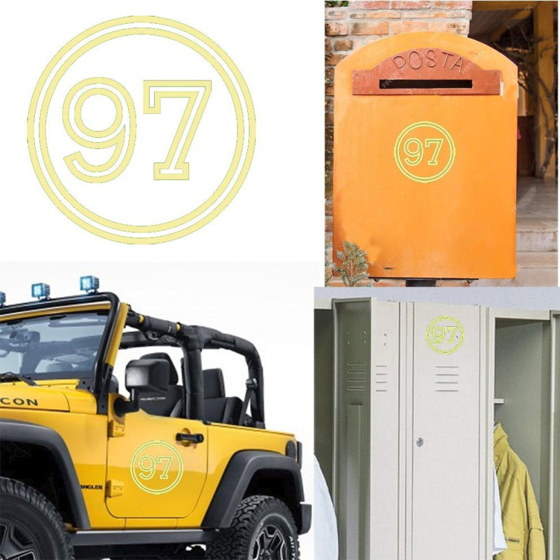 Pegatina de vinilo numero 97 versión vii,