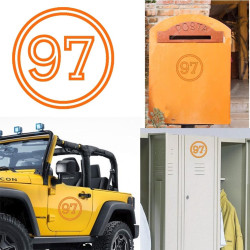 Pegatina de vinilo numero 97 versión vii,