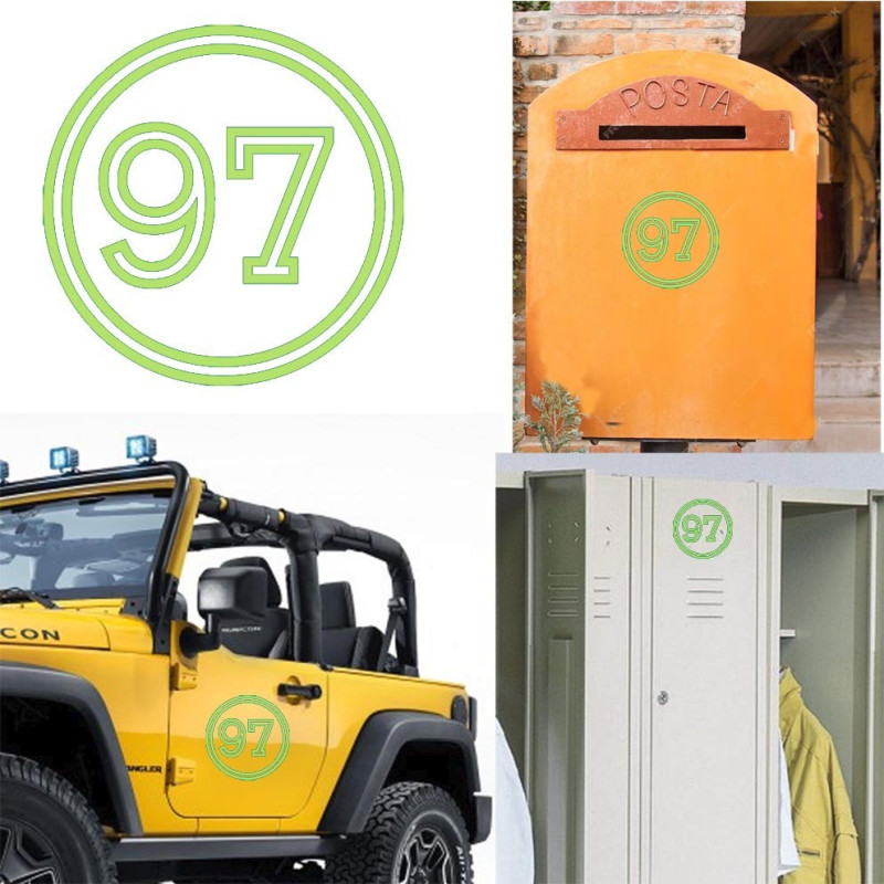 Pegatina de vinilo numero 97 versión vii,