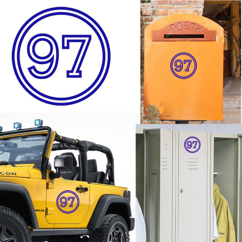 Pegatina de vinilo numero 97 versión vii,