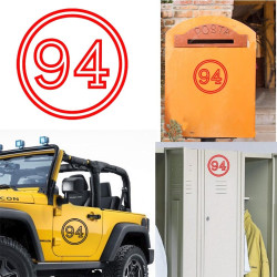 Pegatina de vinilo numero 94 versión vii,