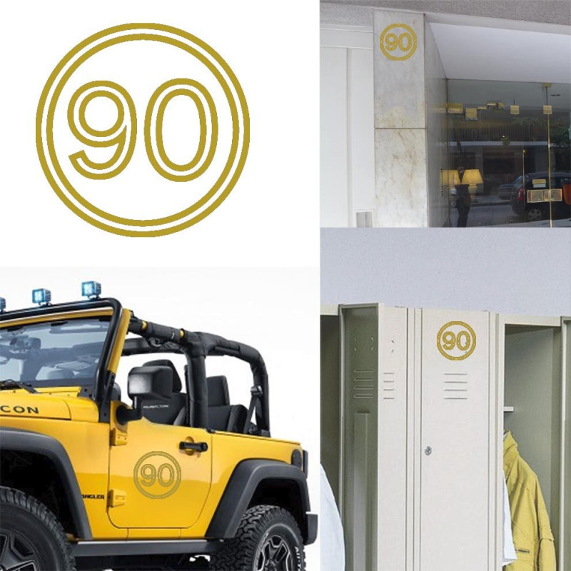 Pegatina de vinilo numero 90 versión vii,