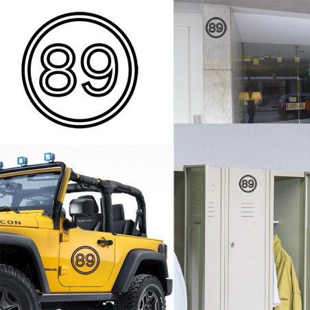 Pegatina de vinilo numero 89 versión vii,