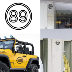 Pegatina de vinilo numero 89 versión vii,