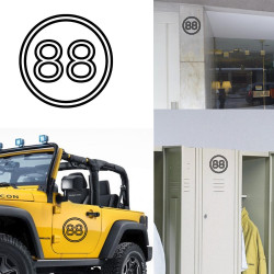 Pegatina de vinilo numero 88 versión vii, p