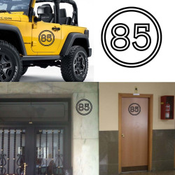 Pegatina de vinilo numero 85 versión vii,