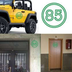 Pegatina de vinilo numero 85 versión vii,