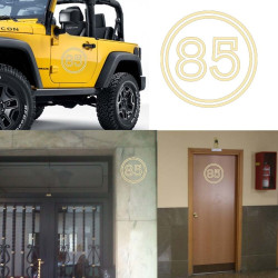 Pegatina de vinilo numero 85 versión vii,