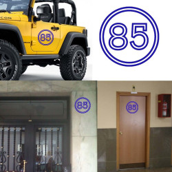 Pegatina de vinilo numero 85 versión vii,