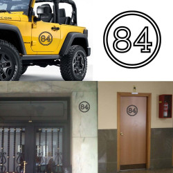 Pegatina de vinilo numero 84 versión vii,