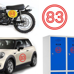 Pegatina de vinilo numero 83 versión vii,