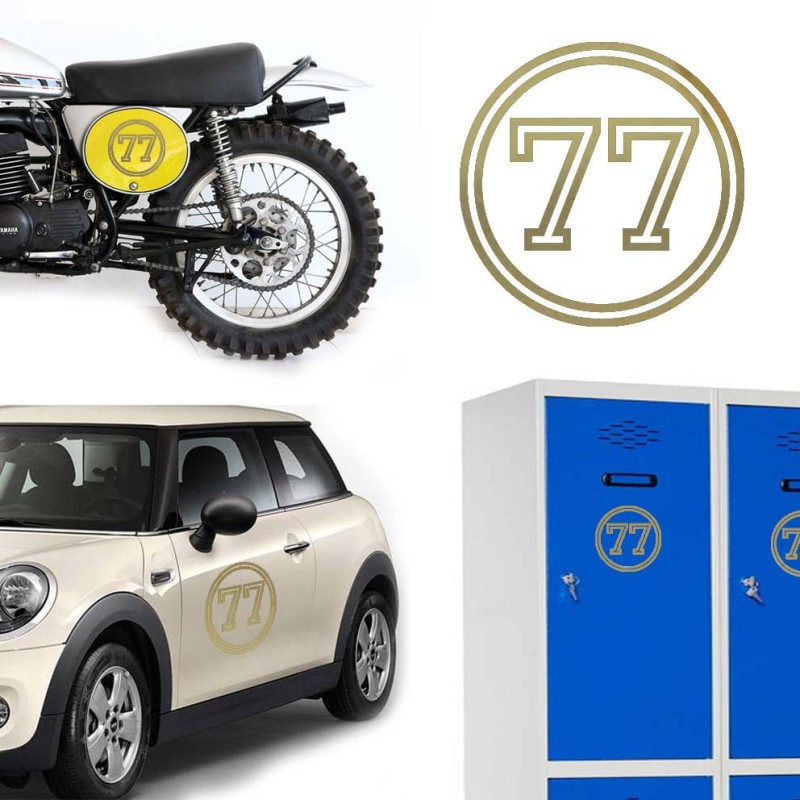 Pegatina de vinilo numero 77 versión vii,