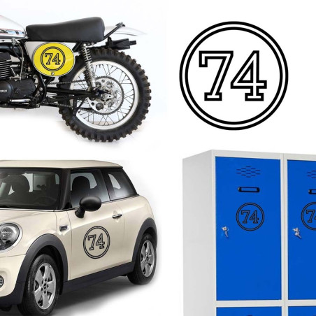 Pegatina de vinilo numero 74 versión vii,