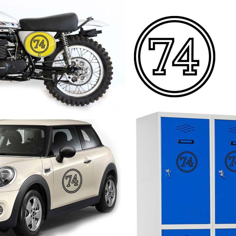 Pegatina de vinilo numero 74 versión vii,