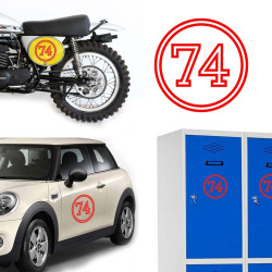 Pegatina de vinilo numero 74 versión vii,