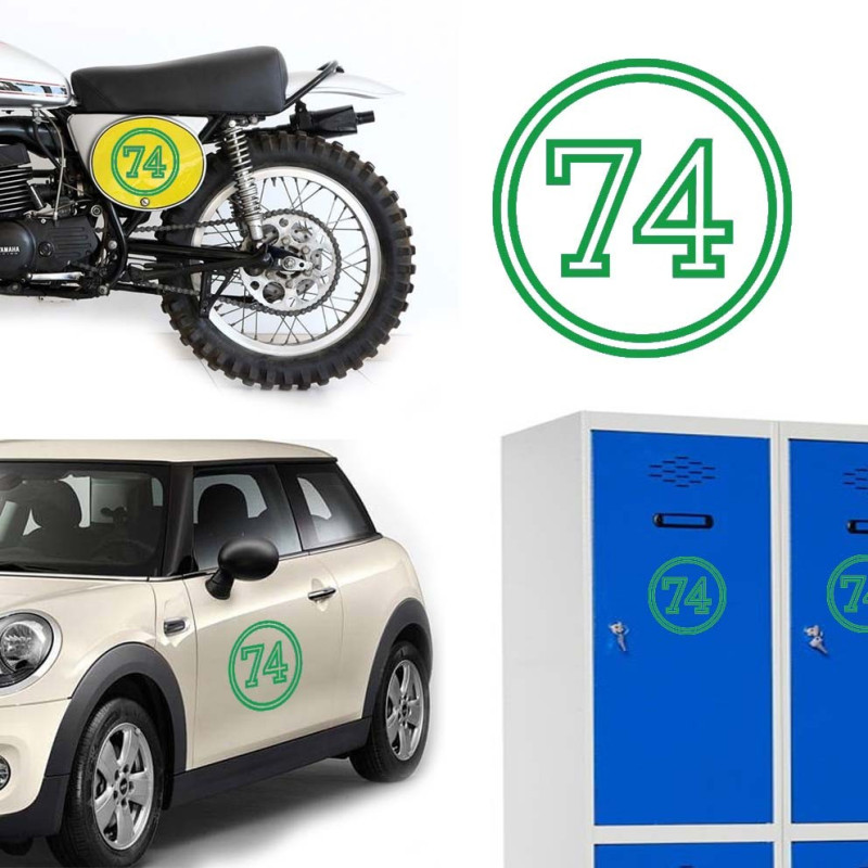 Pegatina de vinilo numero 74 versión vii,