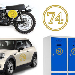 Pegatina de vinilo numero 74 versión vii,