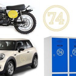 Pegatina de vinilo numero 74 versión vii,