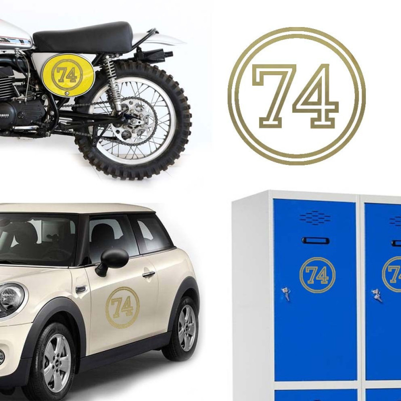 Pegatina de vinilo numero 74 versión vii,