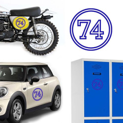 Pegatina de vinilo numero 74 versión vii,