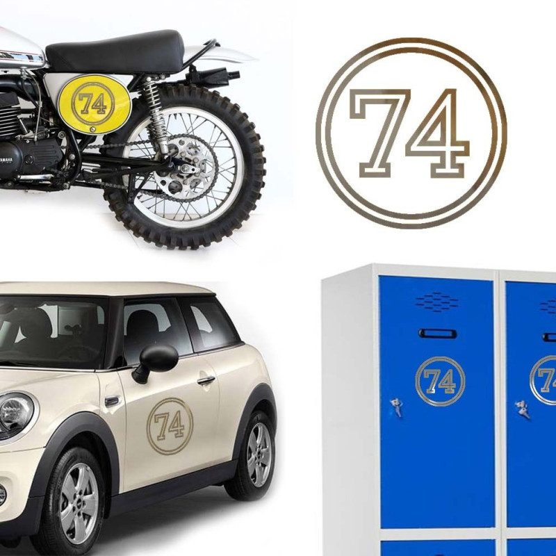 Pegatina de vinilo numero 74 versión vii,