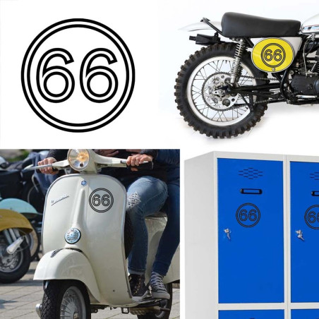 Pegatina de vinilo numero 66 versión vii,