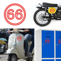 Pegatina de vinilo numero 66 versión vii,