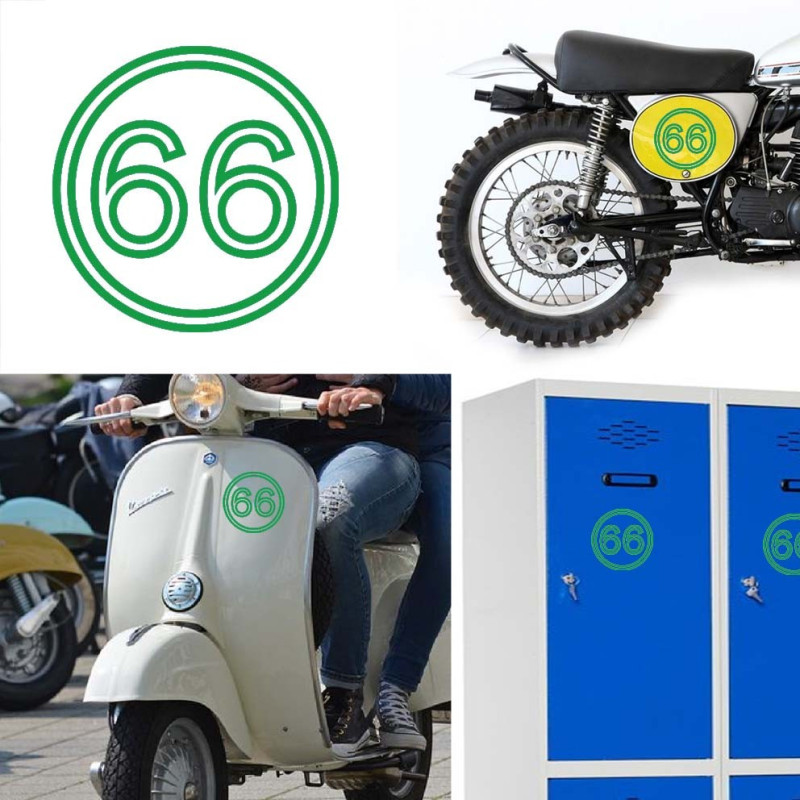 Pegatina de vinilo numero 66 versión vii,