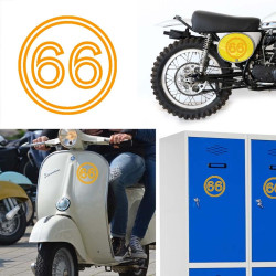 Pegatina de vinilo numero 66 versión vii,