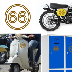 Pegatina de vinilo numero 66 versión vii,