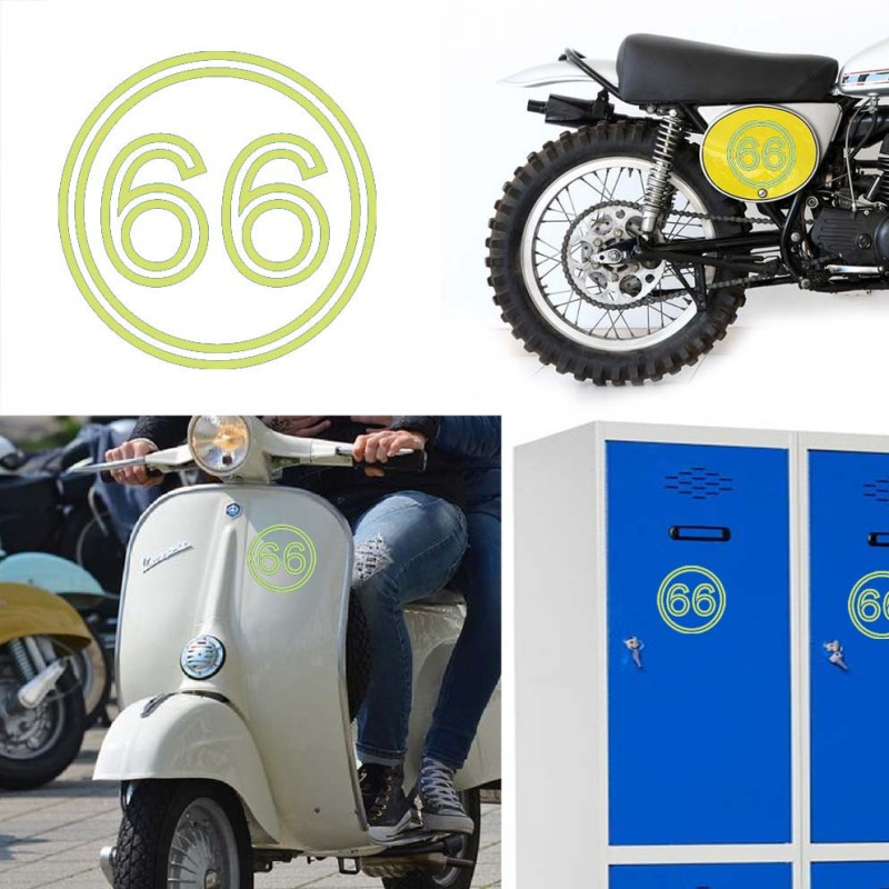 Pegatina de vinilo numero 66 versión vii,