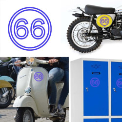 Pegatina de vinilo numero 66 versión vii,