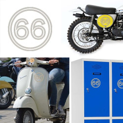 Pegatina de vinilo numero 66 versión vii,