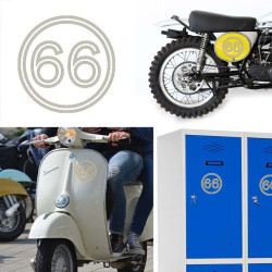 Pegatina de vinilo numero 66 versión vii,