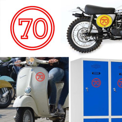 Pegatina de vinilo numero 70 versión vii,