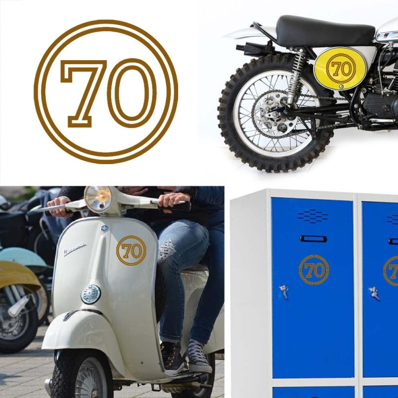 Pegatina de vinilo numero 70 versión vii,