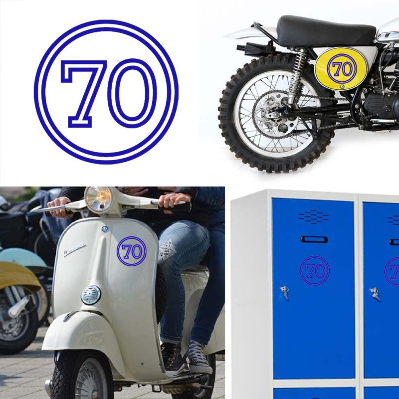 Pegatina de vinilo numero 70 versión vii,