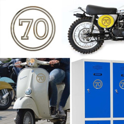 Pegatina de vinilo numero 70 versión vii,